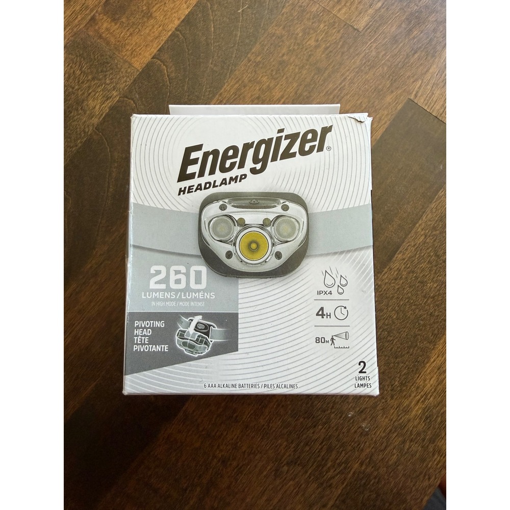 Energizer LED Headlamp 260 Lumens Gray 7 Modes HDCA32 6 AAA Batteries Included